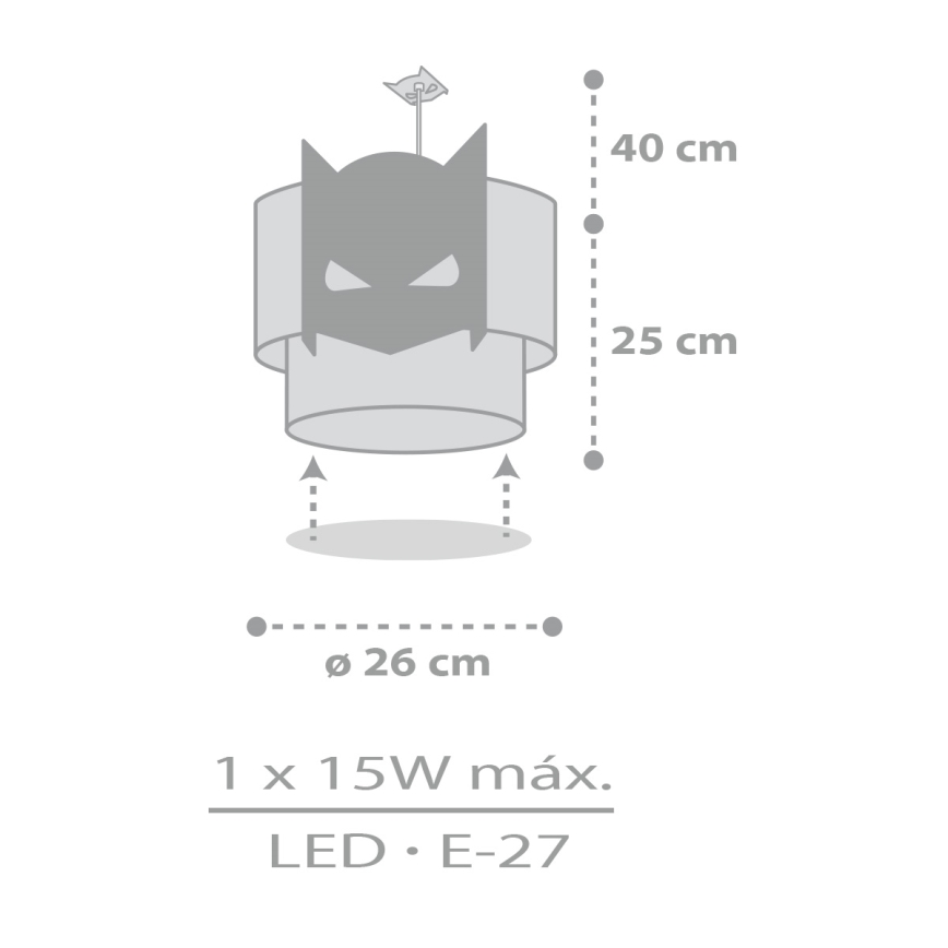 Dalber 61802 - Bērnu lustra DARK HERO 1xE27/15W/230V