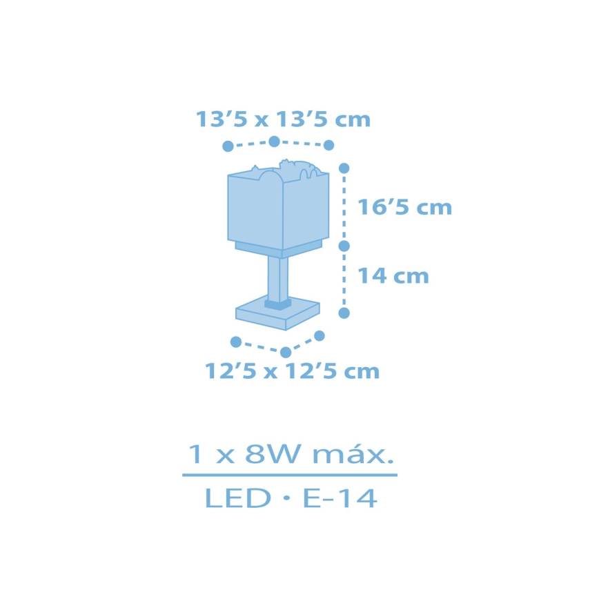 Dalber 63111T - Bērnu lampa JUNGLE 1xE14/8W/230V zila