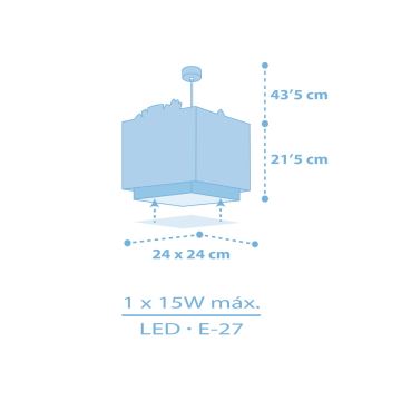 Dalber 63112T - Bērnu lustra JUNGLE 1xE27/15W/230V zila