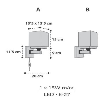 Dalber 63379 - Bērnu sienas lampa LITTLE PIXEL 1xE27/15W/230V