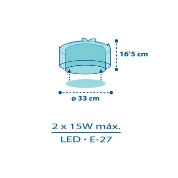 Dalber 76116 - Bērnu griestu lampa JUNGLE 2xE27/15W/230V