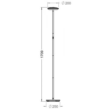 Deko-Light 343029 - LED Aptumšojama grīdas stāvlampa BERMUDA LED/18W/230V 3000K balta