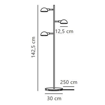 DFTP by Nordlux - Grīdas stāvlampa NOMI 3xE14/8W/230V melna