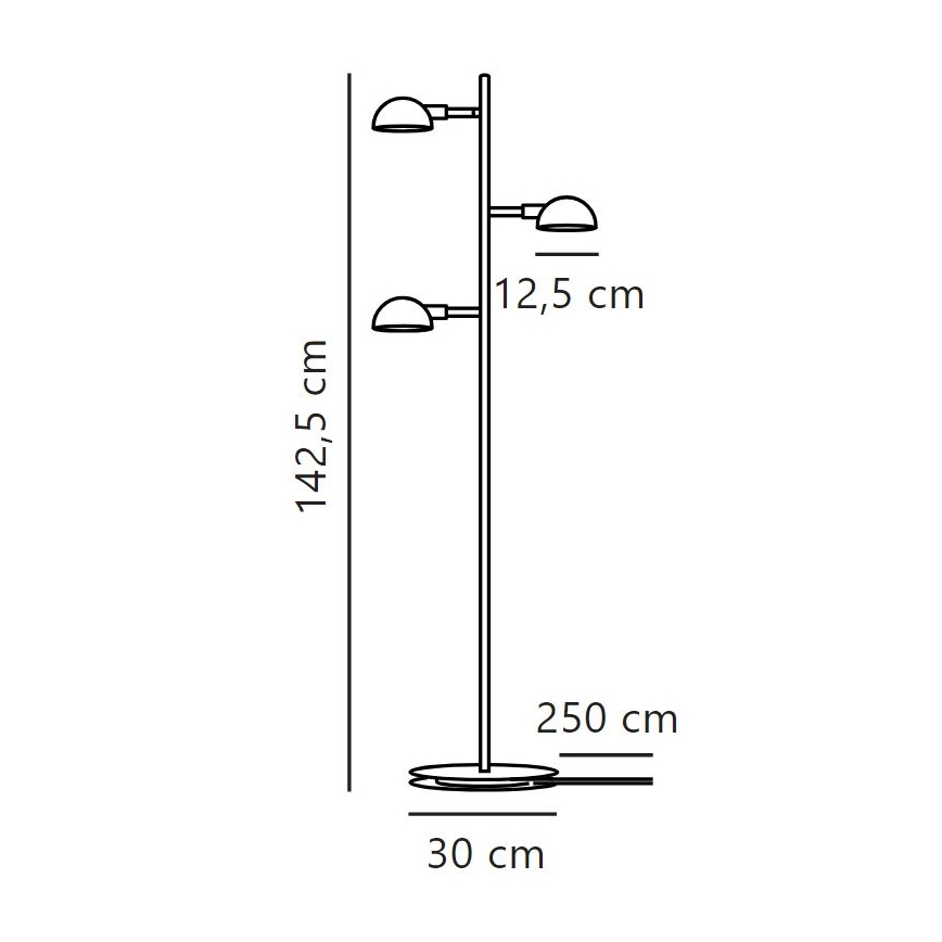 DFTP by Nordlux - Grīdas stāvlampa NOMI 3xE14/8W/230V melna