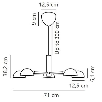 DFTP by Nordlux - Lustra ar auklu NOMI 5xE14/8W/230V melna