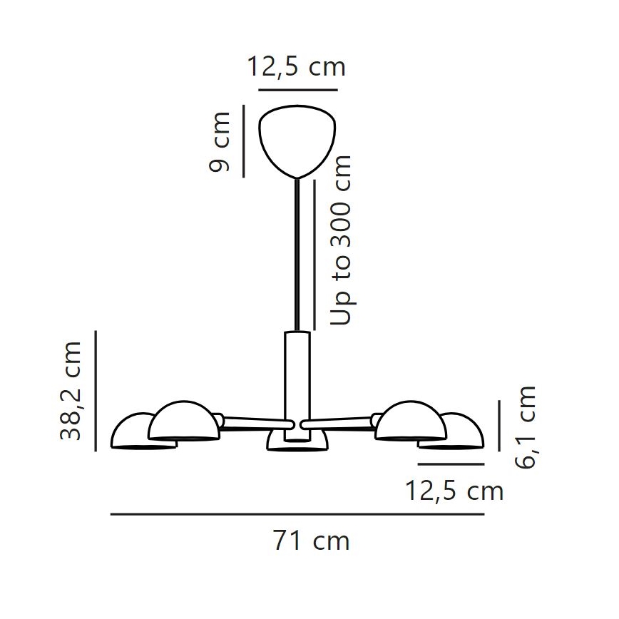 DFTP by Nordlux - Lustra ar auklu NOMI 5xE14/8W/230V melna