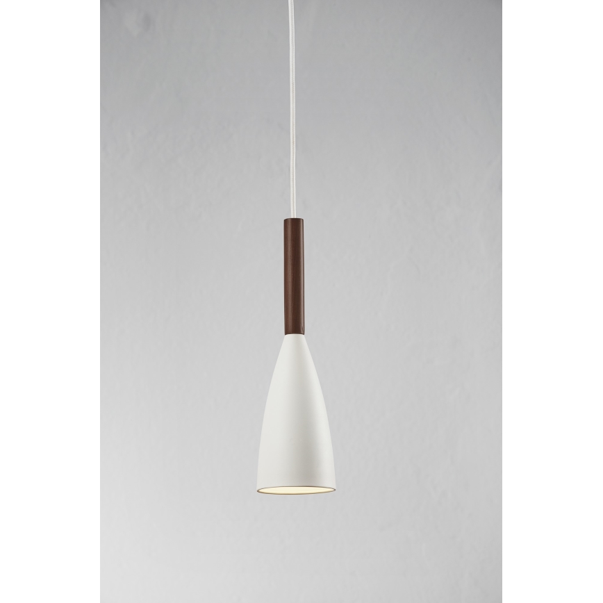 DFTP by Nordlux - Lustra ar auklu PURE 1xE27/40W/230V d. 10 cm balta/rieksts