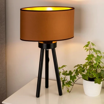 Duolla - Galda lampa OVAL VEGAN 1xE27/15W/230V brūna