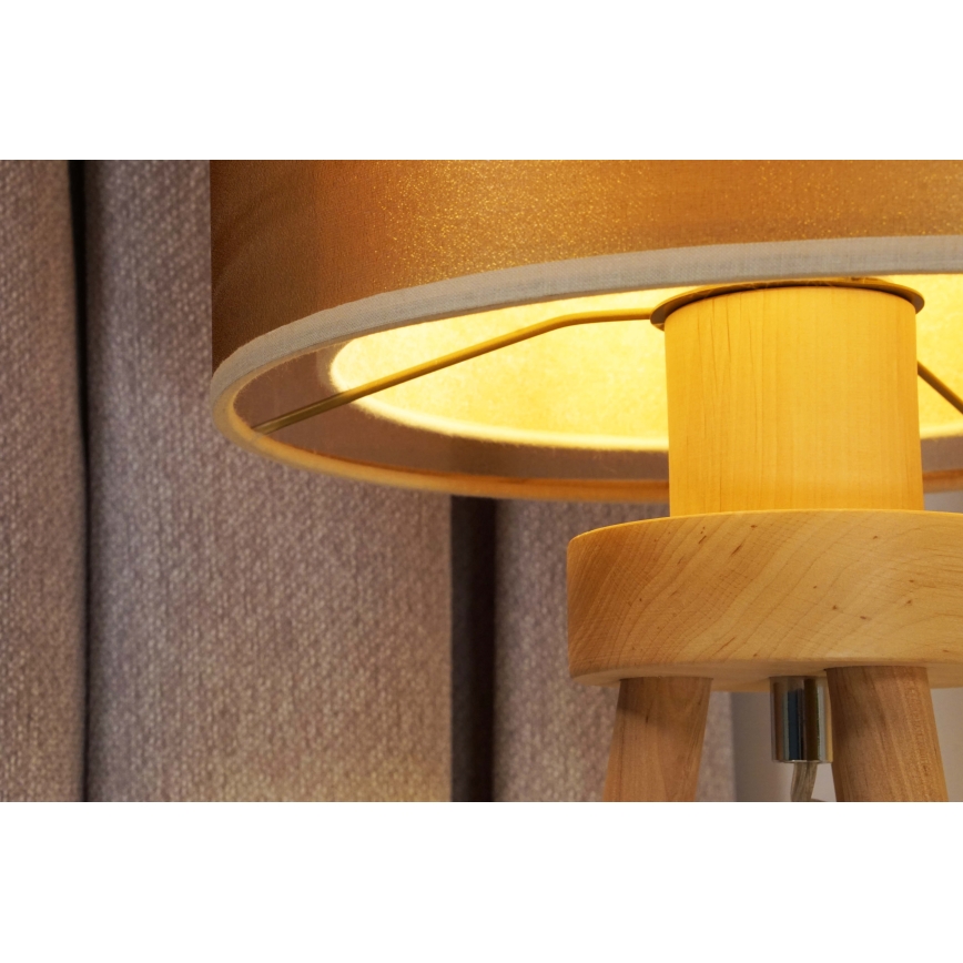 Duolla - Galda lampa WOOD BOHO 1xE27/15W/230V varš/brūna/bēša