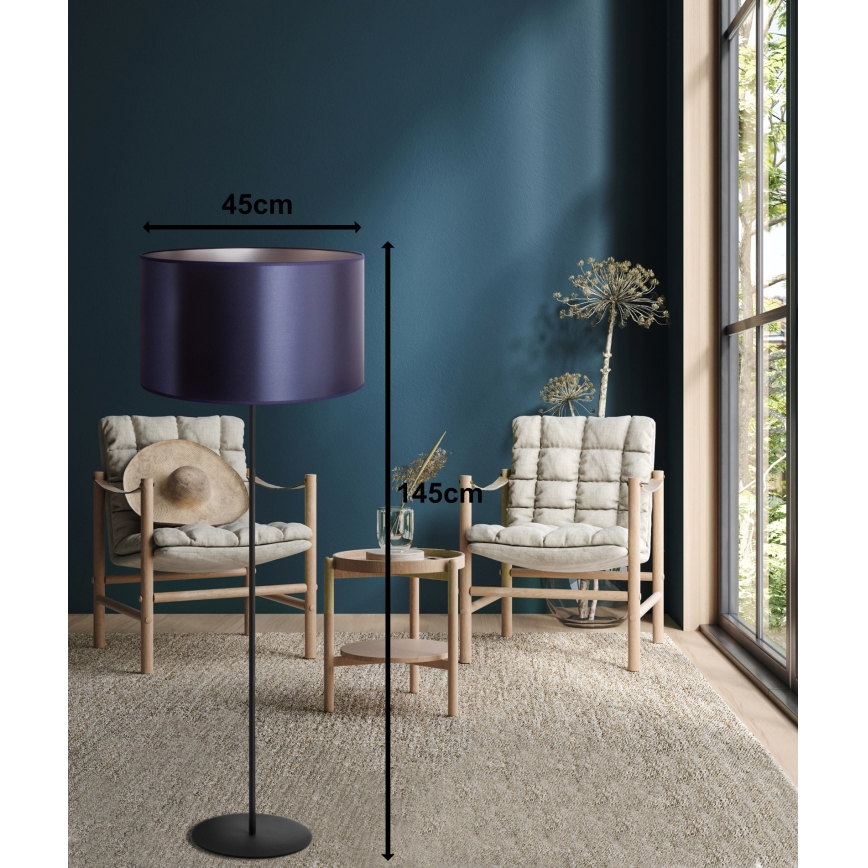 Duolla - Grīdas stāvlampa CANNES 1xE27/15W/230V 45 cm violeta/sudraba/melna