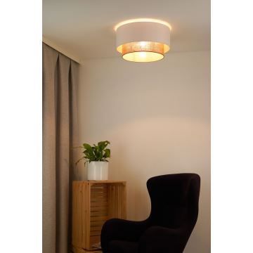 Duolla - Griestu lampa BOHO 1xE27/15W/230V d. 45 cm balta/brūna