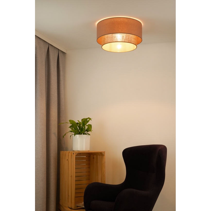 Duolla - Griestu lampa BOHO 1xE27/15W/230V d. 45 cm bēša/brūna