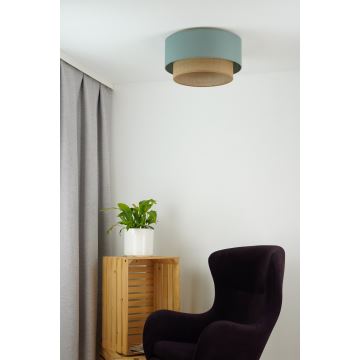 Duolla - Griestu lampa BOHO 1xE27/15W/230V d. 45 cm zaļa/brūna