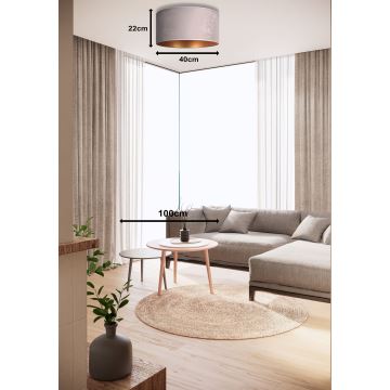 Duolla - Griestu lampa ROLLER 1xE27/15W/230V d. 40 cm pelēka/zelta