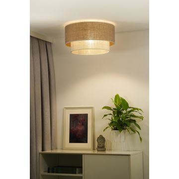 Duolla - Griestu lampa YUTE BOHO 1xE27/15W/230V d. 45 cm brūna/pelēka