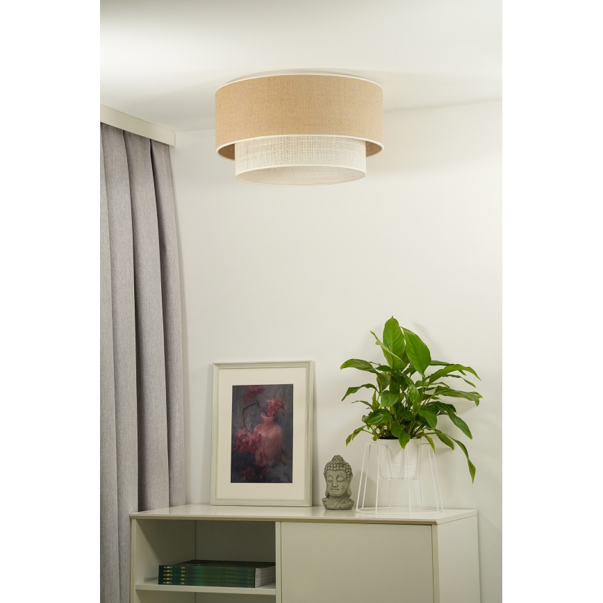 Duolla - Griestu lampa YUTE BOHO 1xE27/15W/230V d. 45 cm brūna/pelēka