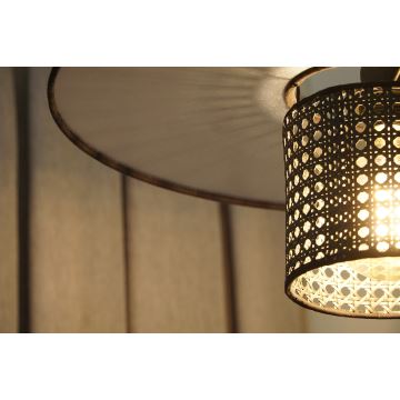 Duolla - Lustra ar auklu TOKYO RATTAN 1xE27/15W/230V melna/sudraba