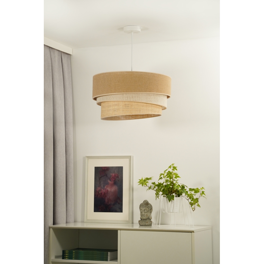 Duolla - Lustra ar auklu YUTE TRIO 1xE27/15W/230V d. 45 cm brūna/pelēka/bēša