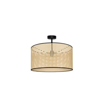 Duolla - Virsapmetuma lustra ROLLER RATTAN 1xE27/15W/230V bēša/melna