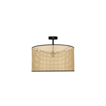 Duolla - Virsapmetuma lustra ROLLER RATTAN 1xE27/15W/230V bēša/melna