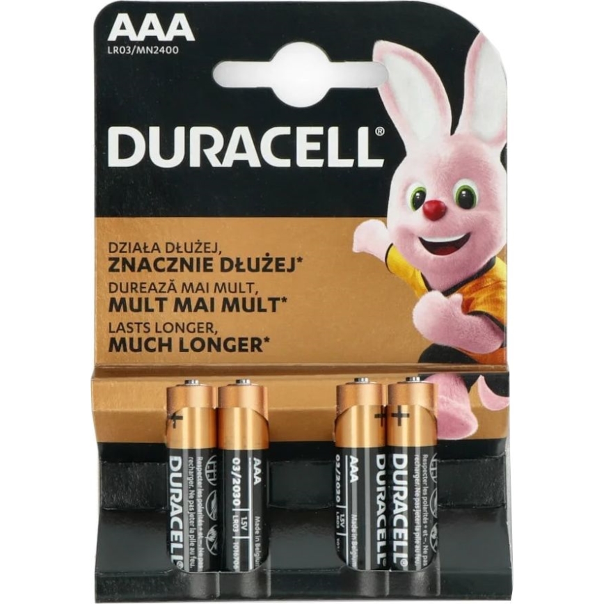 Duracell - 4 gab. Sārmaina baterija Basic LR03/AAA 1,5V 2400 mAh