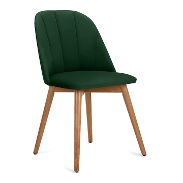 Ēdamistabas krēsls BAKERI 86x48 cm tumši zaļa/gaišs ozolkoks