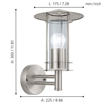 Eglo - Āra lampa 1xE27/60W/230V IP44