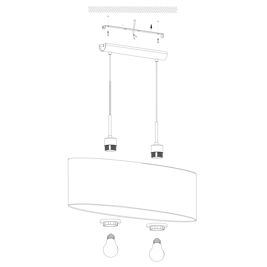 Eglo - Lustra ar auklu 2xE27/60W/230V