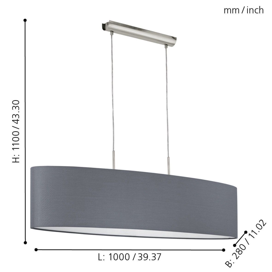 Eglo - Lustra ar auklu 2xE27/60W/230V