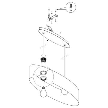 Eglo - Lustra ar auklu 2xE27/60W/230V