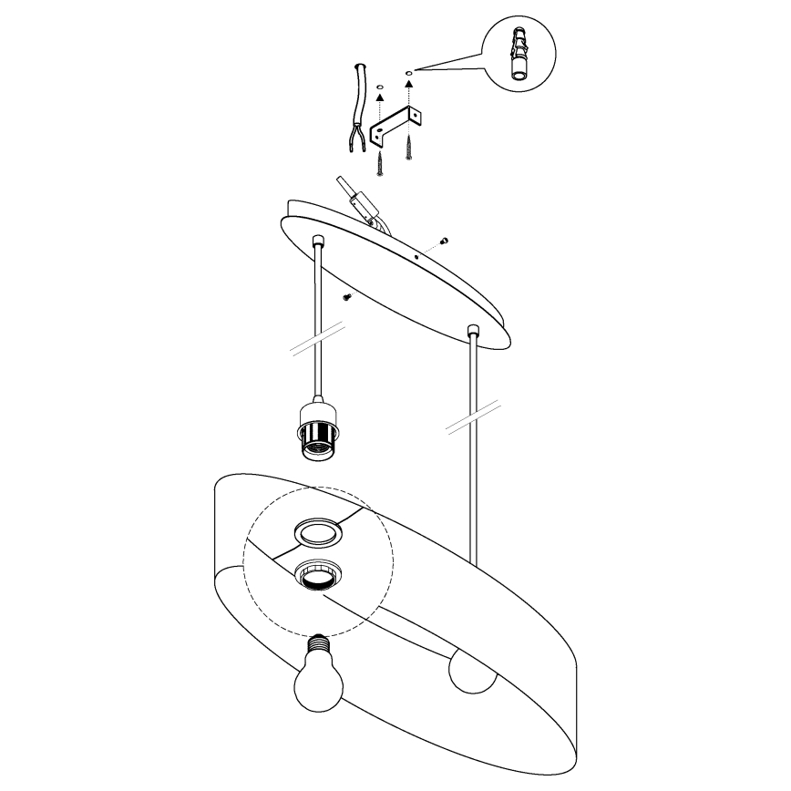 Eglo - Lustra ar auklu 2xE27/60W/230V