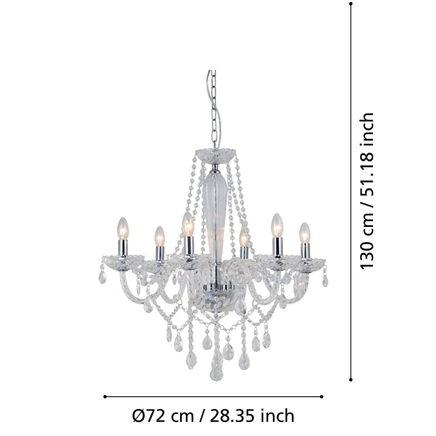 Eglo 39099 - Lustra BASILANO 1 6xE14/40W/230V