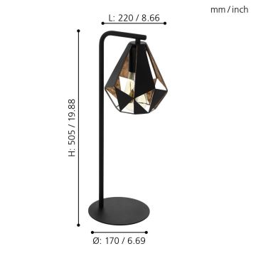 Eglo - Galda lampa 1xE27/60W/230V