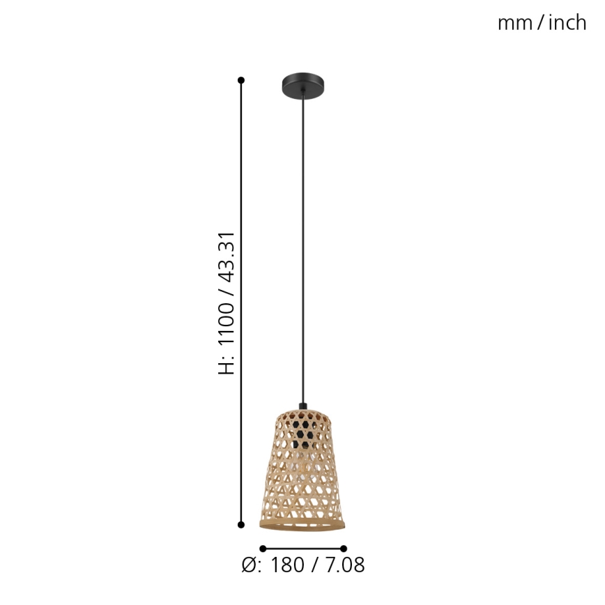 Eglo - Lustra ar auklu 1xE27/40W/230V apkārtmērs 180mm