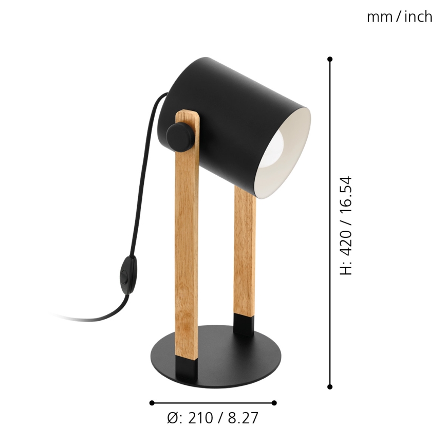 Eglo - Galda lampa 1xE27/28W/230V - FSC sertificēts