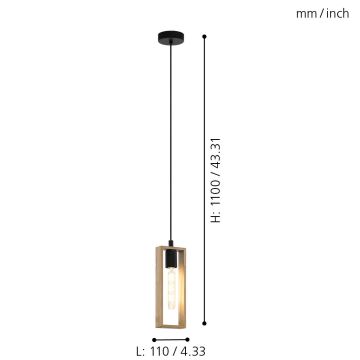 Eglo - Lustra ar auklu 1xE27/60W/230V - FSC sertificēts