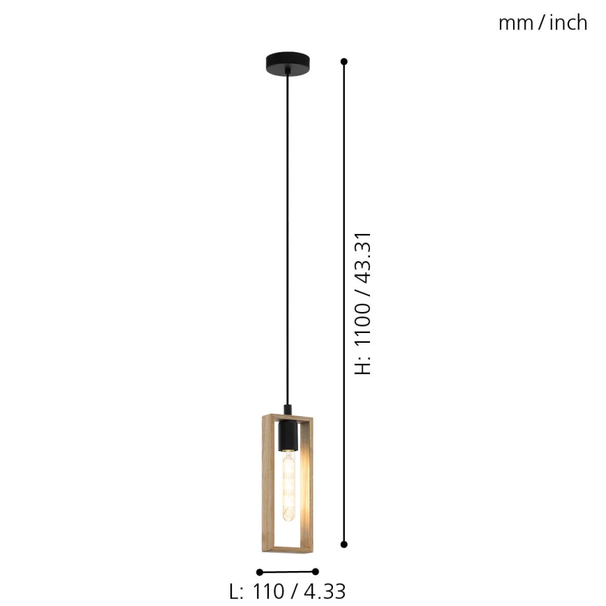 Eglo - Lustra ar auklu 1xE27/60W/230V - FSC sertificēts