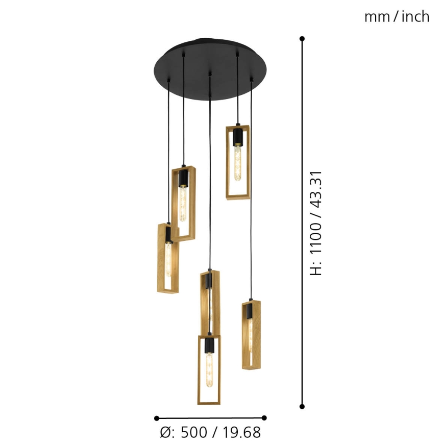 Eglo - Lustra ar auklu 6xE27/60W/230V - FSC sertificēts