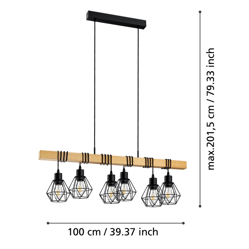 Eglo - Lustra ar auklu 6xE27/60W/230V - FSC sertificēts