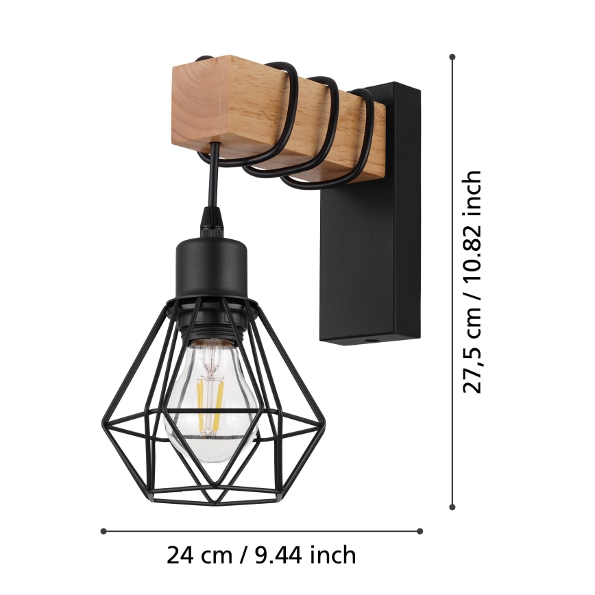 Eglo - Sienas lampa 1xE27/60W/230V - FSC sertificēts