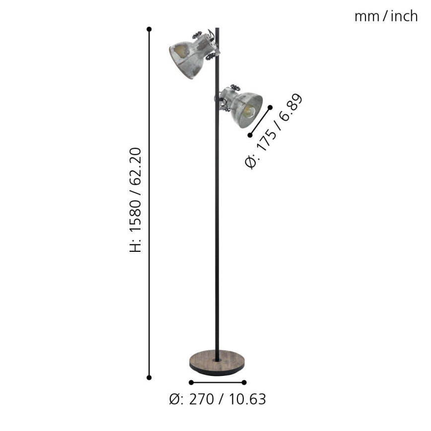 Eglo -  Grīdas lampa 2xE27/40W/230V