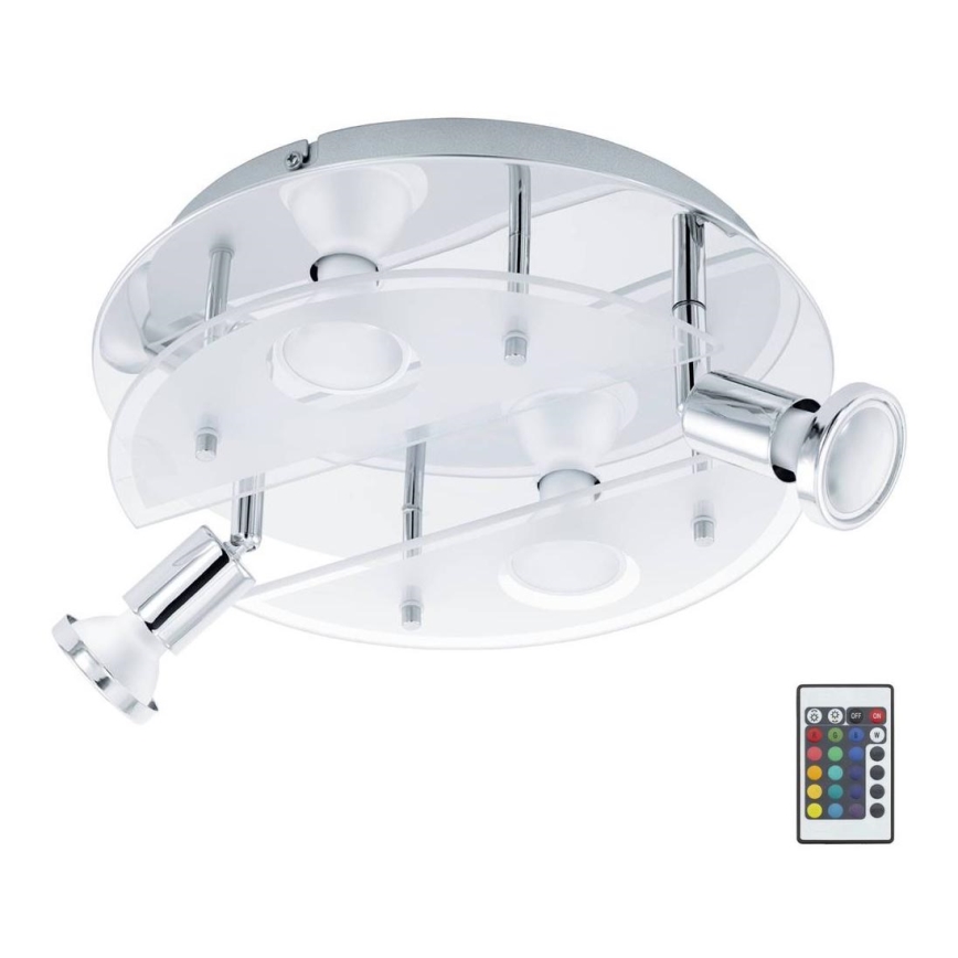 Eglo 75381 - LED RGBW Aptumšojams starmetis CABO-C 4xGU10/4W/230V + tālvadības pults