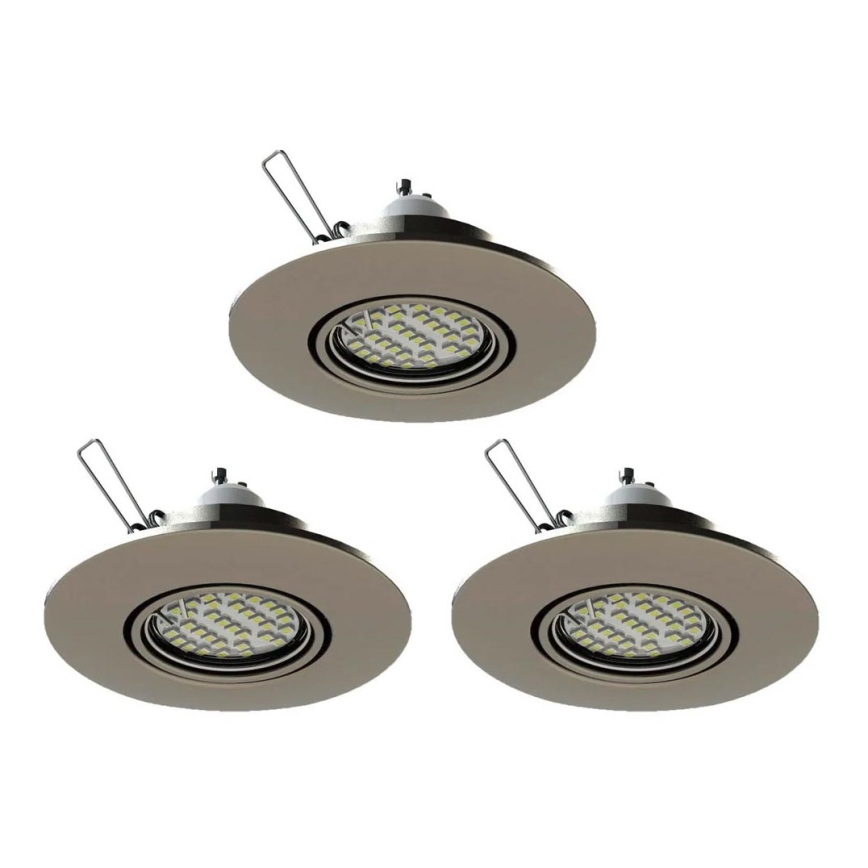 Eglo 78705 - KOMPLEKTS 3x LED Iegremdējama lampa PENETO 1xGU10/3,3W/230V hroms