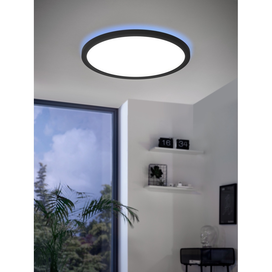 Eglo - LED RGBW Aptumšojama griestu lampa LED/14,6W/230V melna ZigBee