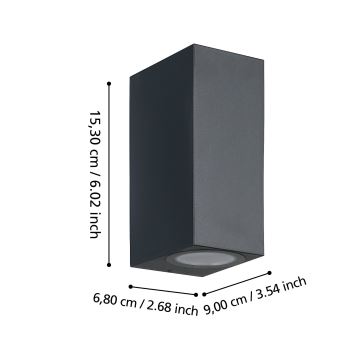 Eglo - LED Āra sienas lampa 2xGU10/4,6W/230V IP44