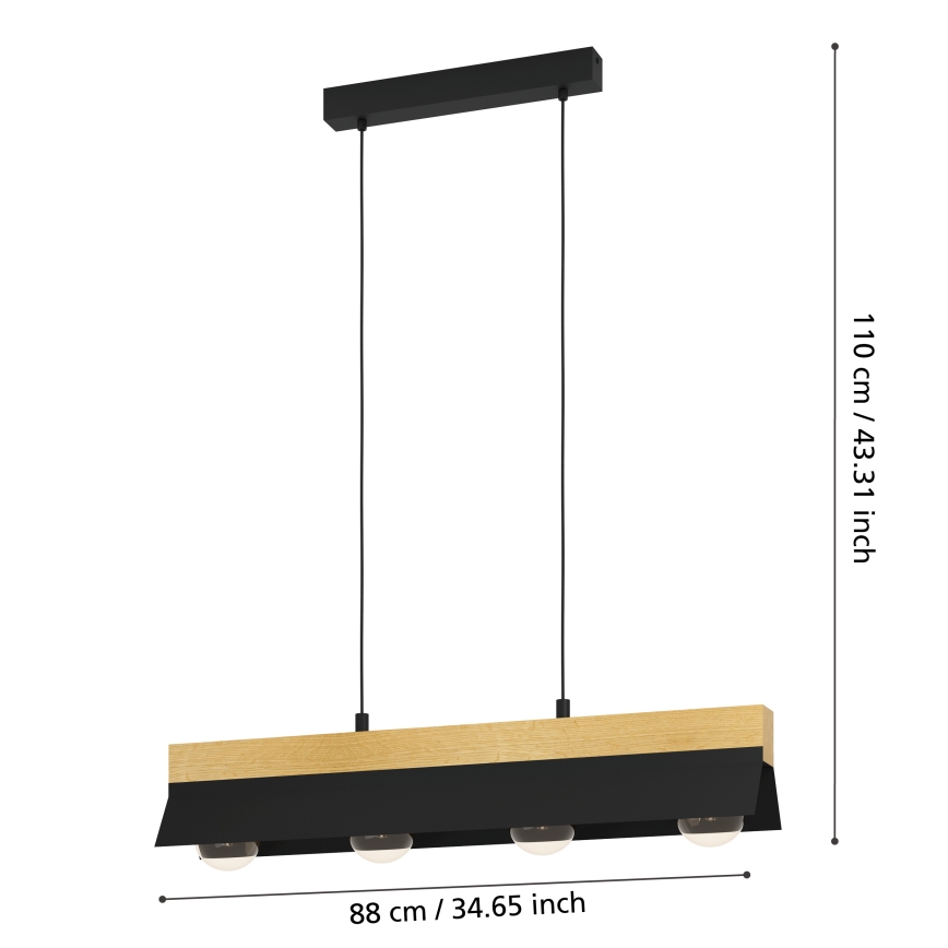 Eglo - Lustra ar auklu 4xE27/40W/230V