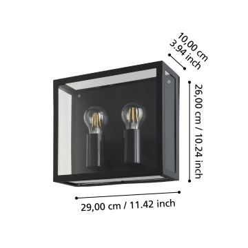 Eglo - Āra sienas lampa 2xE27/40W/230V IP44