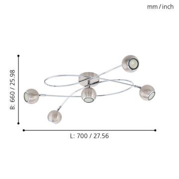 Eglo - LED lampa 5xGU10-LED/3W/230V