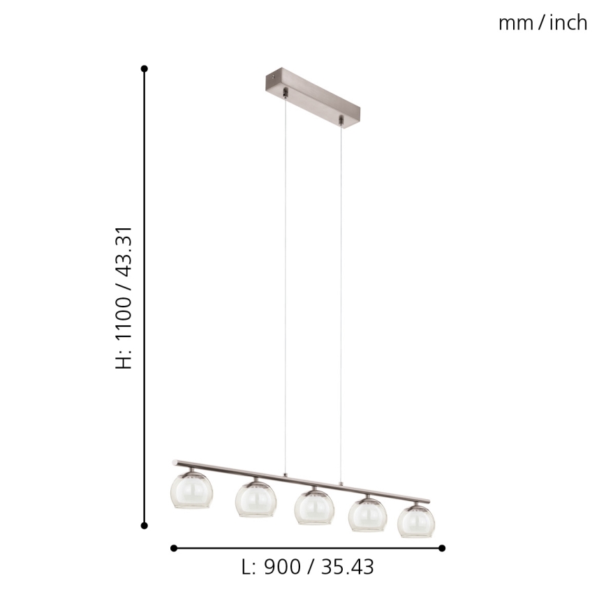 Eglo 94319 - LED piekarams gaismeklis ASCOLESE 5xLED/3.3W/230V