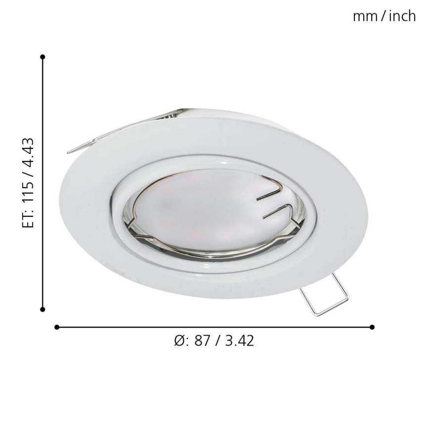 Eglo - KOMPLEKTS 3x LED Iegremdējama lampa PENETO 3xGU10-LED/5W/230V